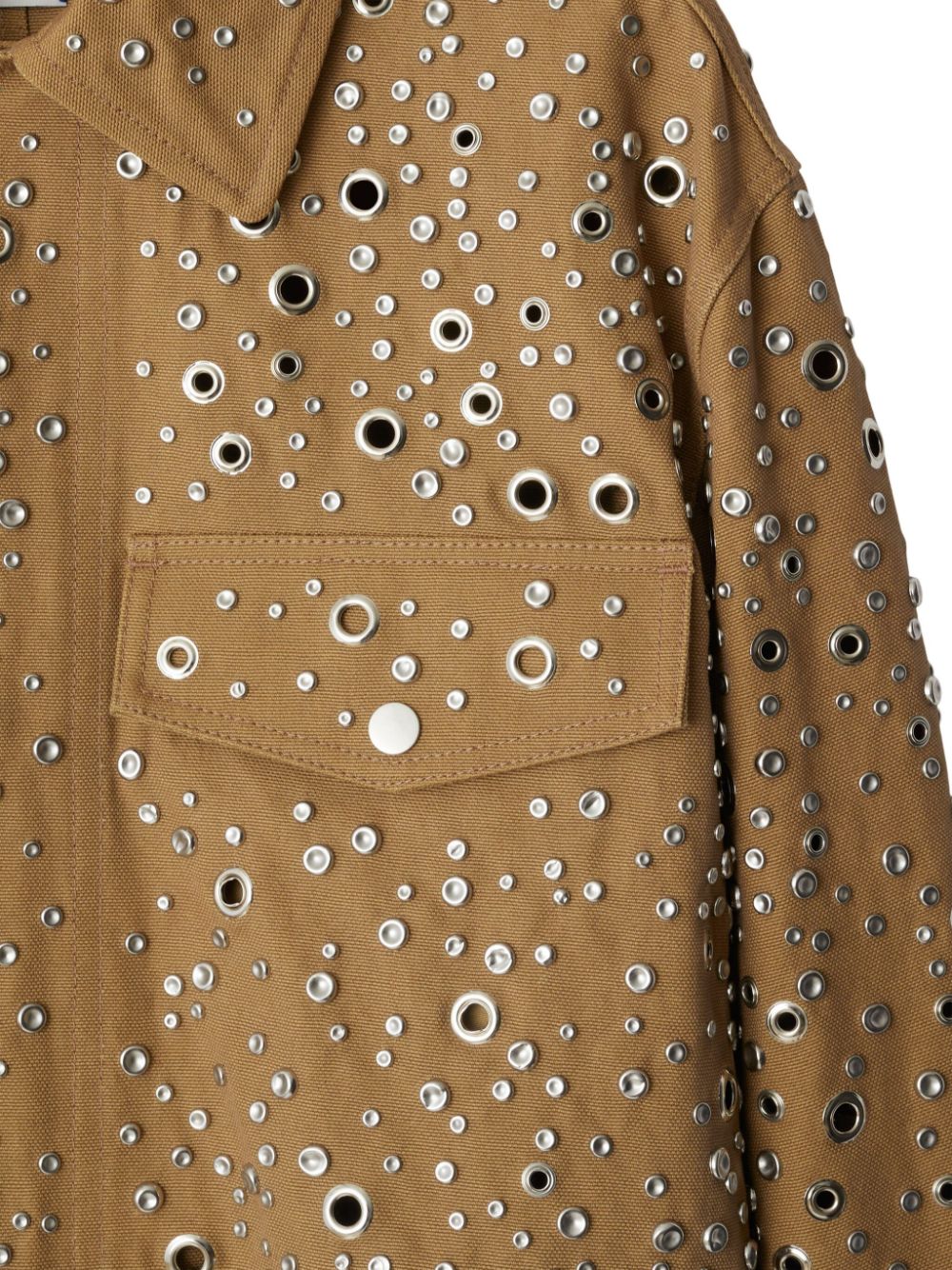 Affordable Burberry stud-embellished cotton shirt jacket Men