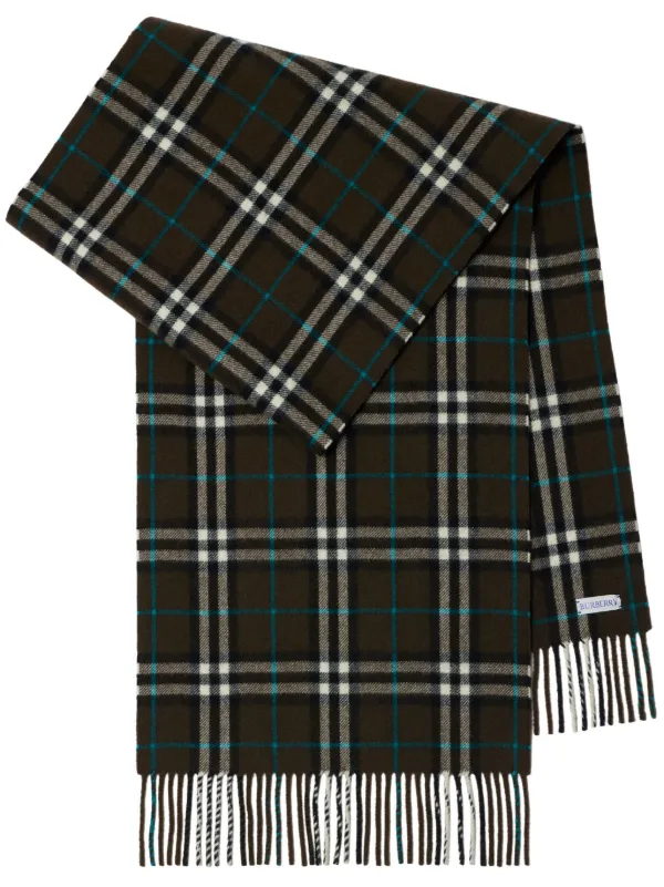 Burberry Vintage Check Cashmere Scarf Black FARFETCH GE