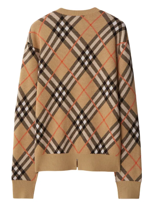 Burberry Vintage Check intarsia knit Jumper Neutrals FARFETCH TR