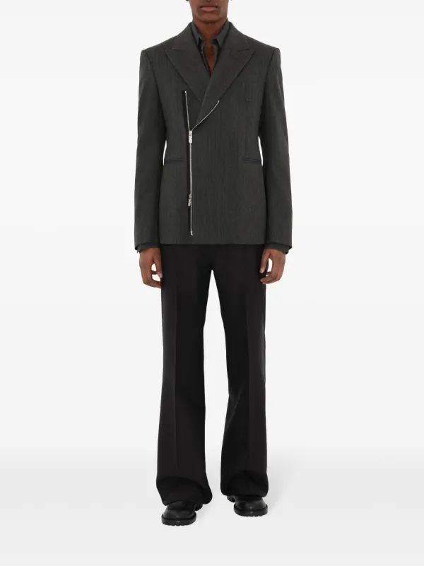 BURBERRY スーツ Burberry zip-up Wool Blazer | Grey | FARFETCH