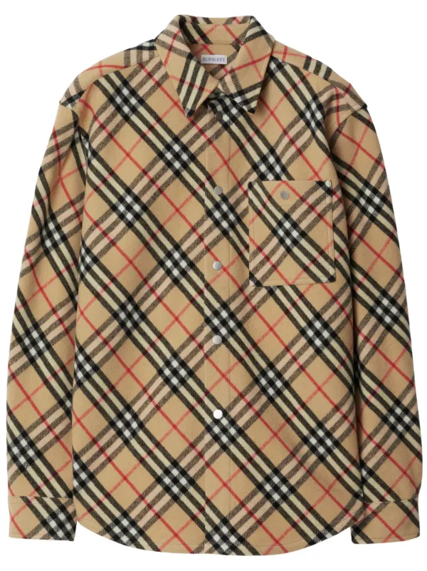 Burberry Vintage Check Wool Shirt Neutrals FARFETCH KW