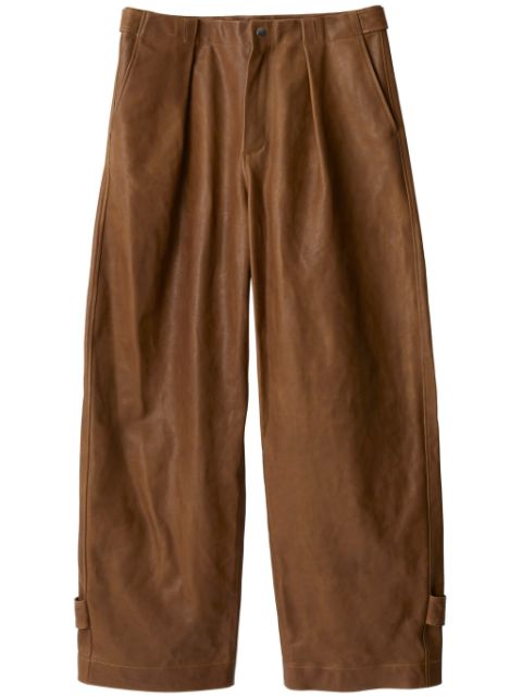 Burberry pleat-detail leather trousers Men