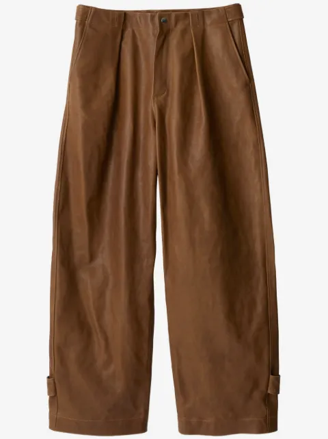 Burberry pleat-detail leather trousers