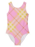 Burberry Kids Vintage Check scoop-neck swimsuit - Pink