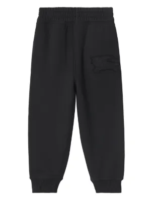 Burberry Kids EKD-embroidered Cotton Track Pants | Black | FARFETCH