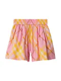 Burberry Kids checked cotton shorts - Pink