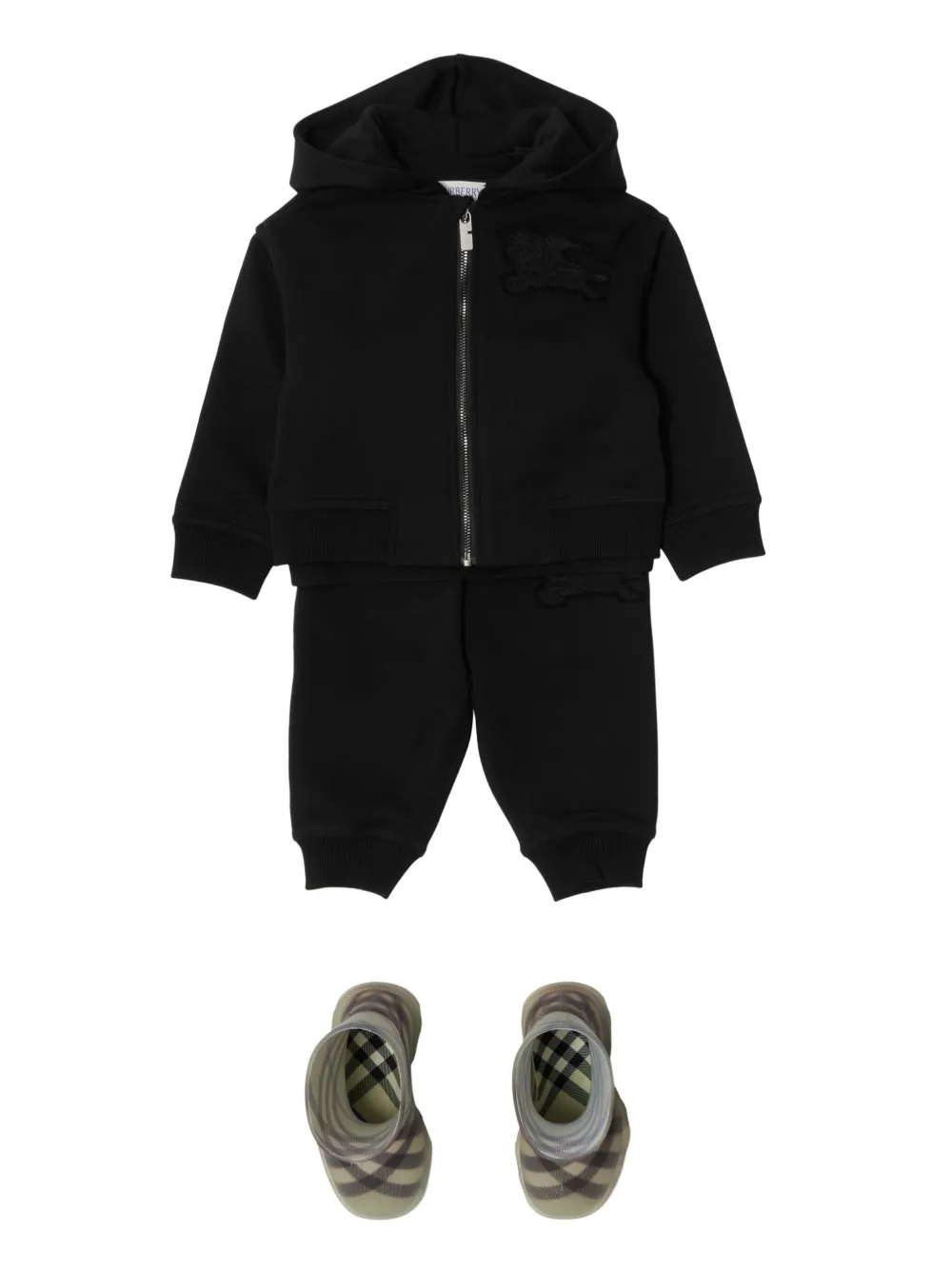 Burberry Kids Katoenen hoodie met applicatie Zwart