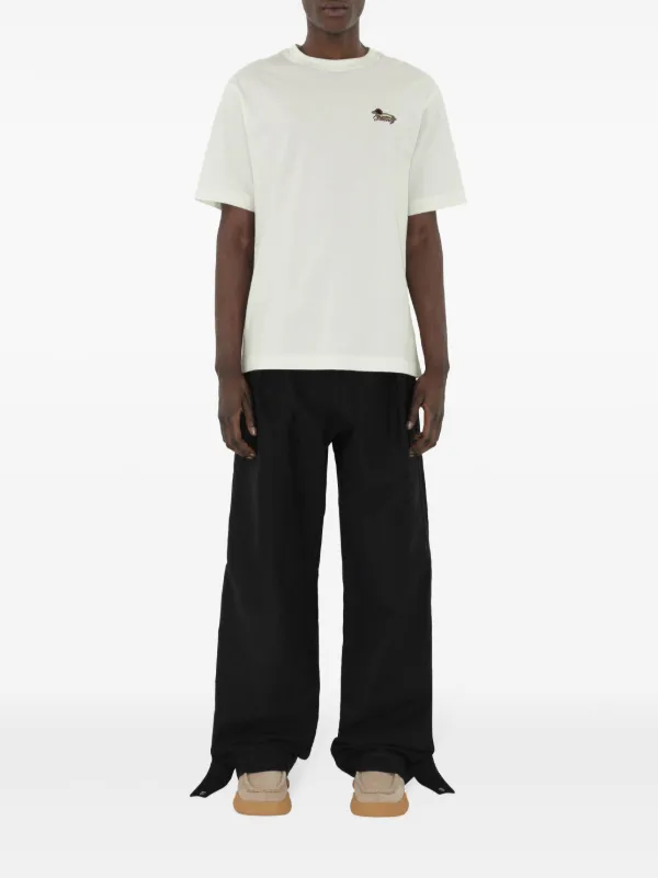 Burberry embroidered-logo Cotton T-shirt | White | FARFETCH