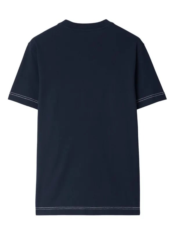 Burberry contrast-stitching Cotton T-shirt | Blue | FARFETCH