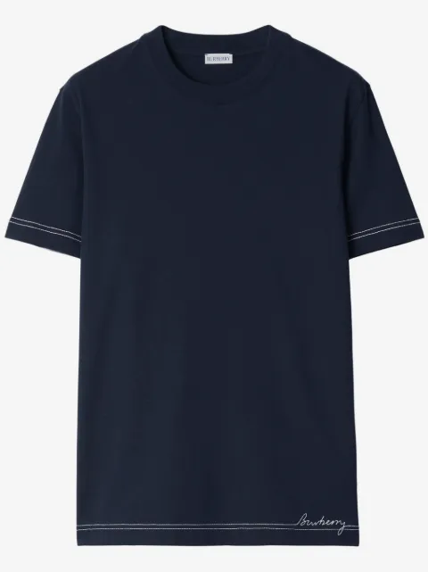 Burberry contrast-stitching cotton T-shirt