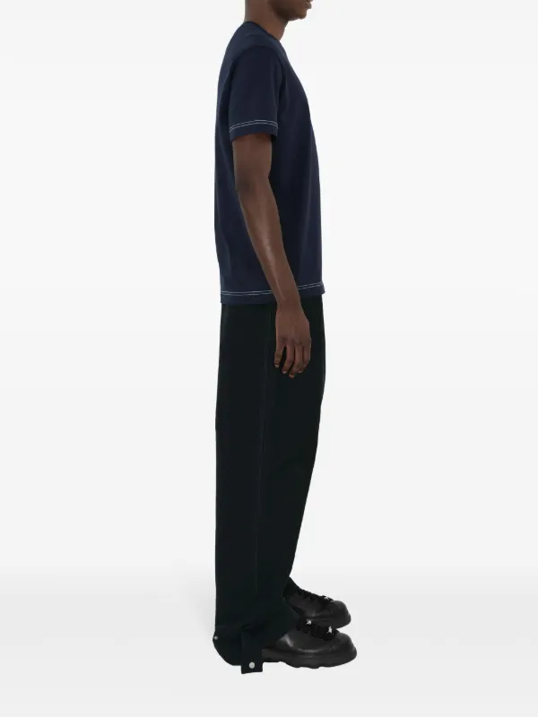 Burberry contrast-stitching Cotton T-shirt | Blue | FARFETCH
