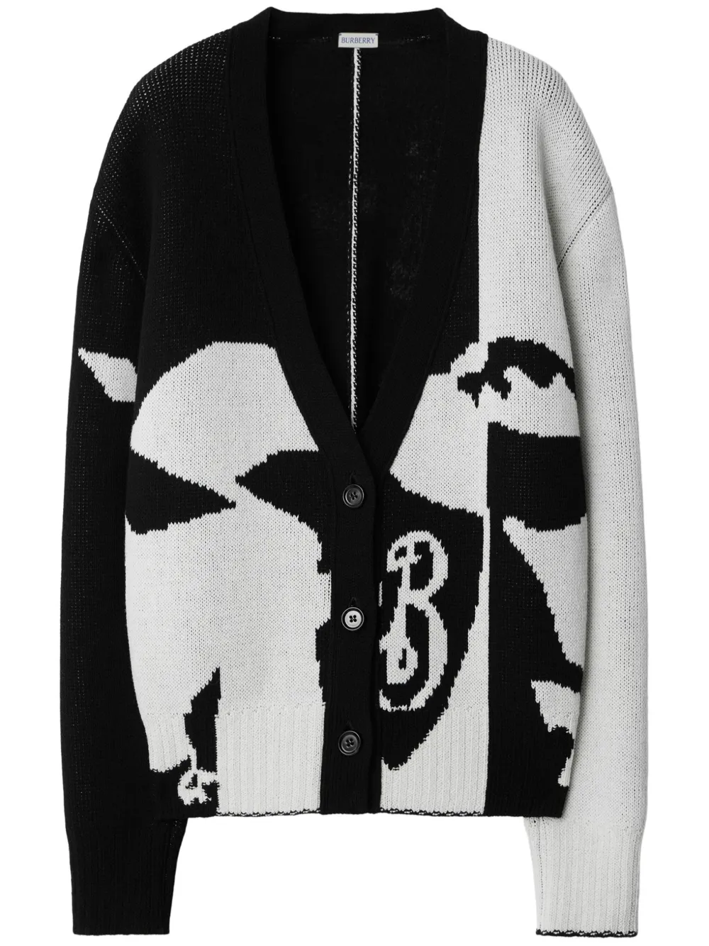 Burberry Scarf-detailed Intarsia Cashmere Cape In Black