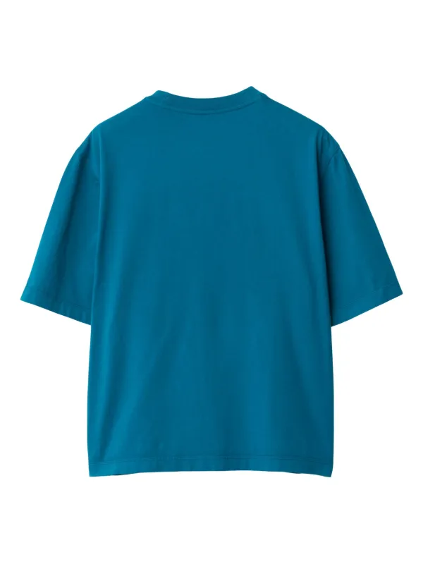 Burberry Oak Leaf Crest Embroidered Cotton T-shirt | Blue | FARFETCH