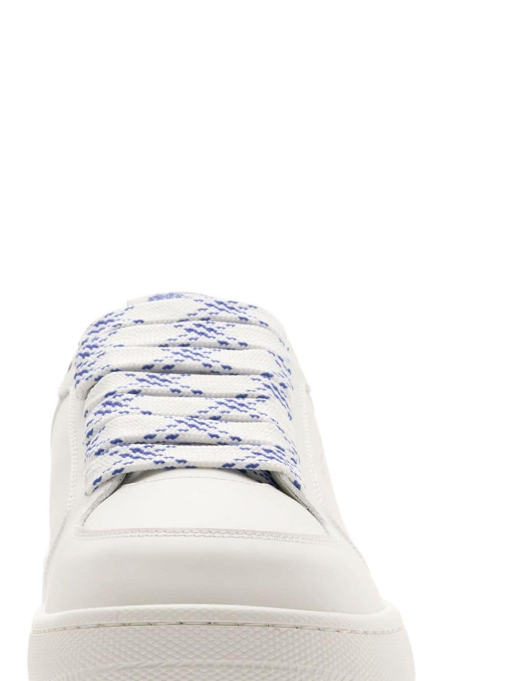 Shop Burberry Box Leather Sneakers In White