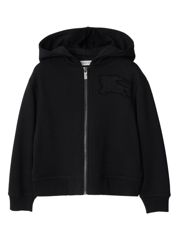 Burberry Kids EKD zip up Cotton Hoodie Black FARFETCH NZ