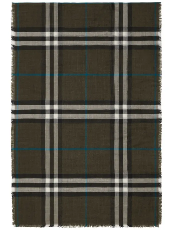 Burberry Vintage Check Reversible Scarf | Green | FARFETCH