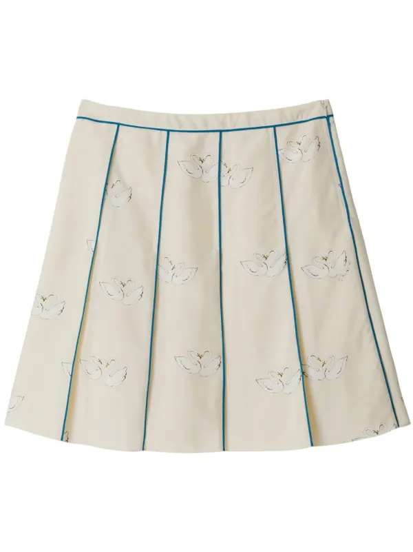 Burberry graphic print Silk Skirt Neutrals FARFETCH NZ