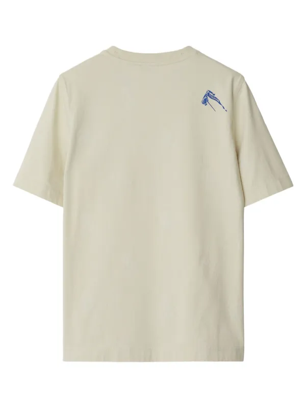 Tシャツ・カットソー BURBERRY LIGHT BEIGE T-SHIRT WITH EQUESTRIAN KNIGHT DESIGN Burberry Equestrian Knight-print Cotton T-shirt | Neutrals