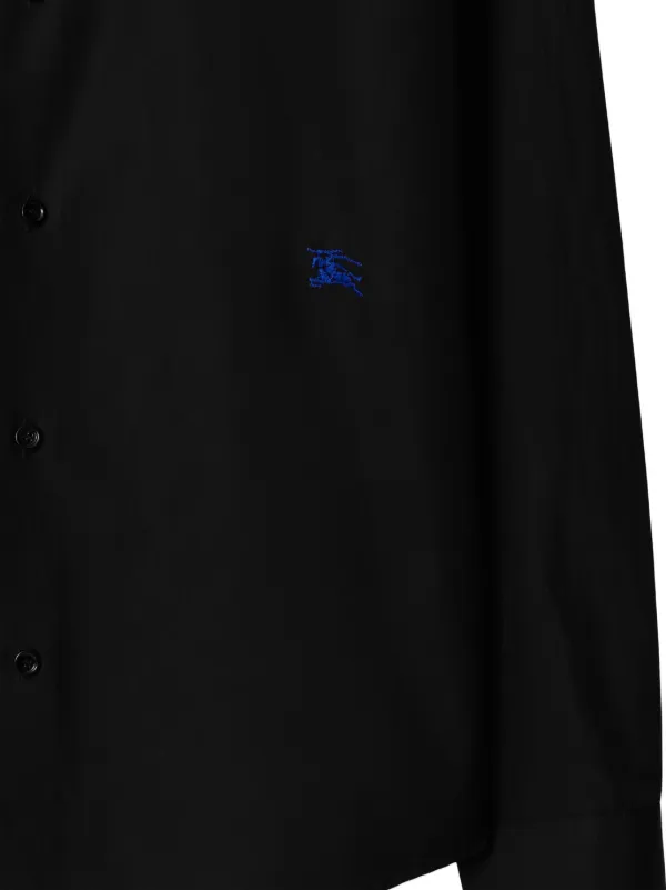 Burberry EKD-embroidered Cotton Shirt | Black | FARFETCH