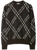 Burberry plaid-check wool-blend sweatshirt - Brown