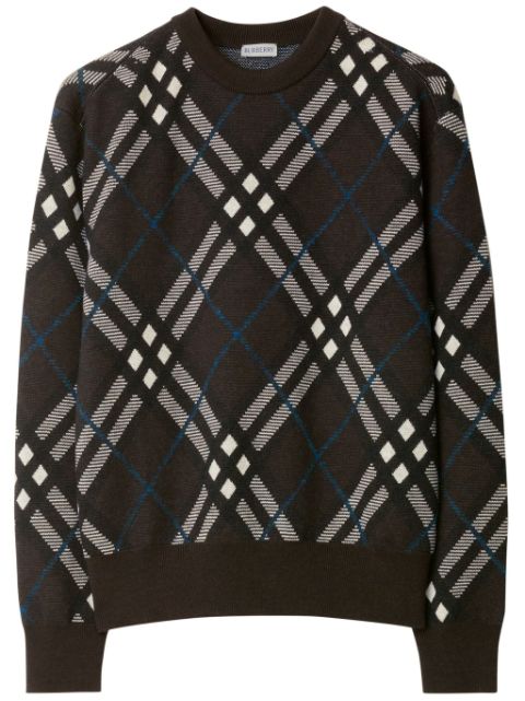 Burberry plaid-check wool-blend sweatshirt Men