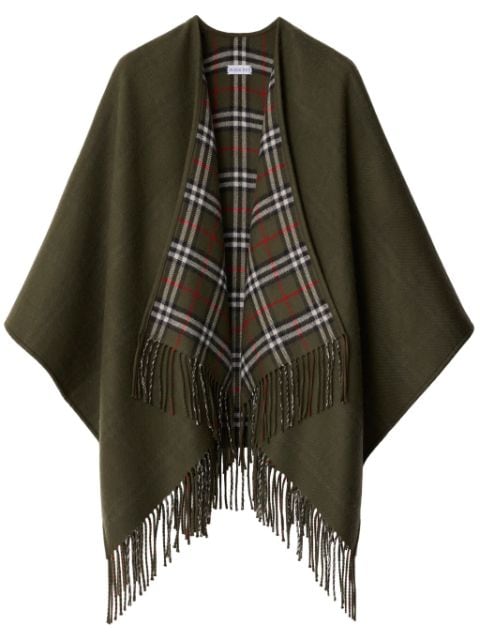 Burberry check-pattern reversible wool cape