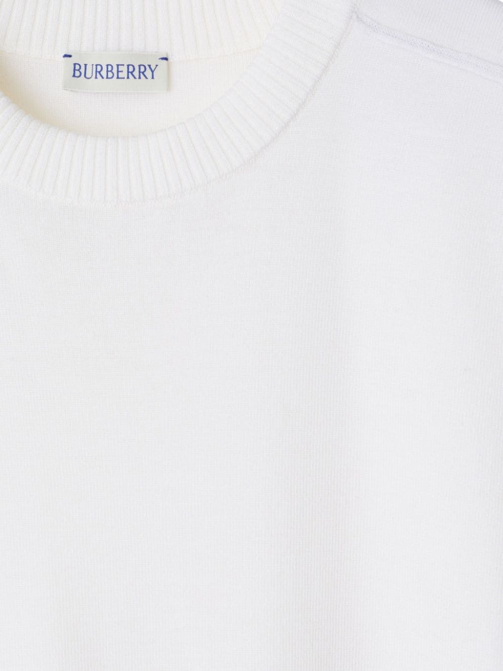 Shop Burberry Fine-knit Wool T-shirt In White