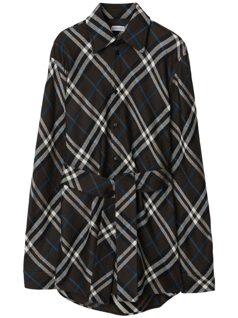 Affordable Burberry check-pattern belted shirt Women