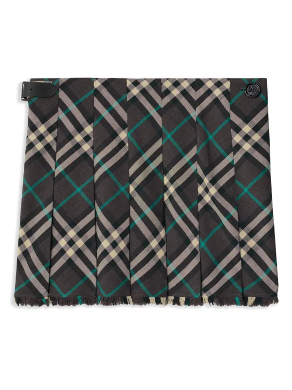 【関税込み】Burberry グレー チェック ミニスカート Burberry チェック ミニスカート | グレー | FARFETCH JP