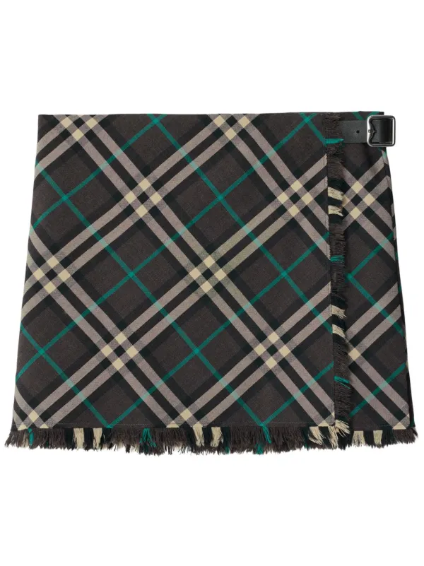 【関税込み】Burberry グレー チェック ミニスカート Burberry チェック ミニスカート | グレー | FARFETCH JP