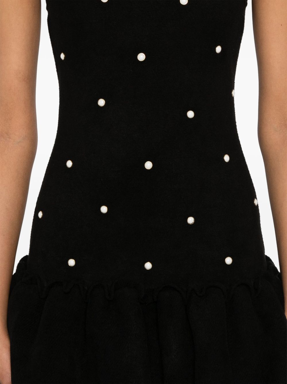 Shop Sandro Bead-embellished Mini Dress In Black