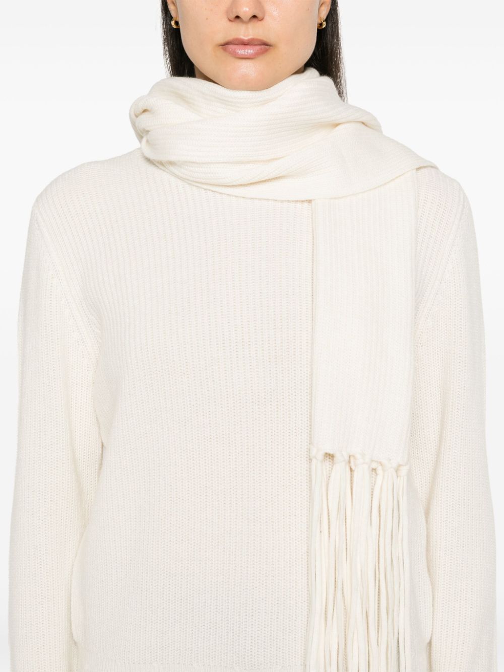 SANDRO detachable-scarf sweater Women