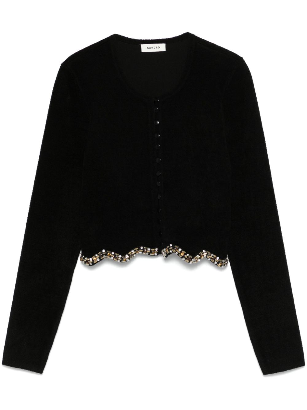 Sandro Crystal-embellished Cardigan In Black