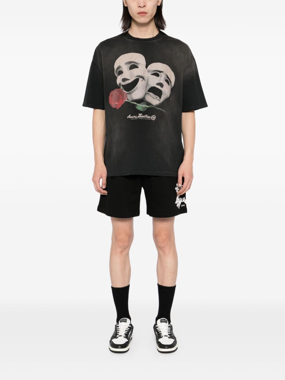 AMIRI Theatre masks oversized T-shirt - Zwart