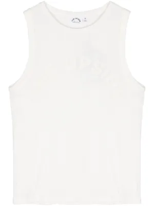FRAME Ribbed Tank Top | White | FARFETCH RO