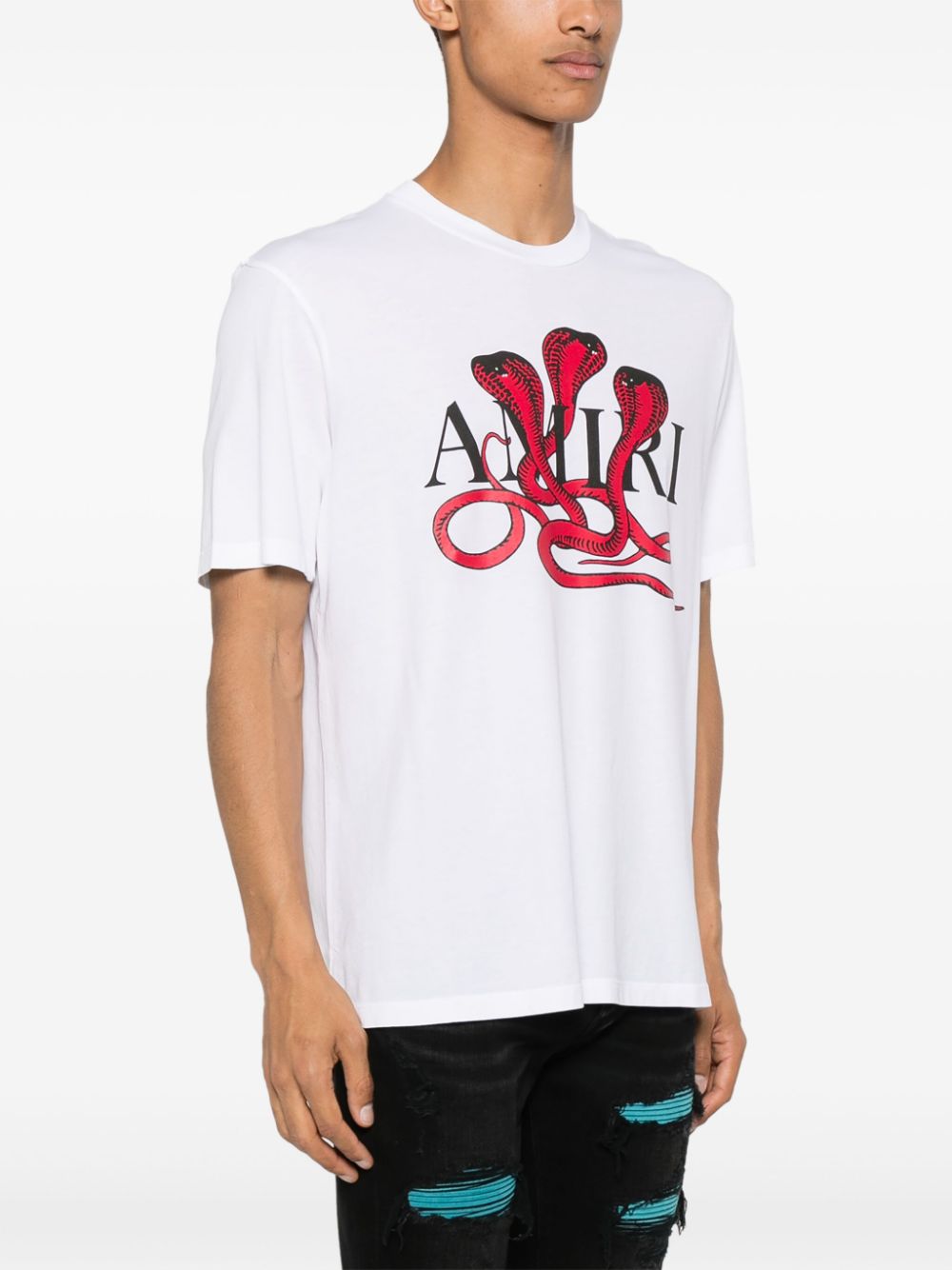 Shop Amiri Poison Cotton T-shirt In White