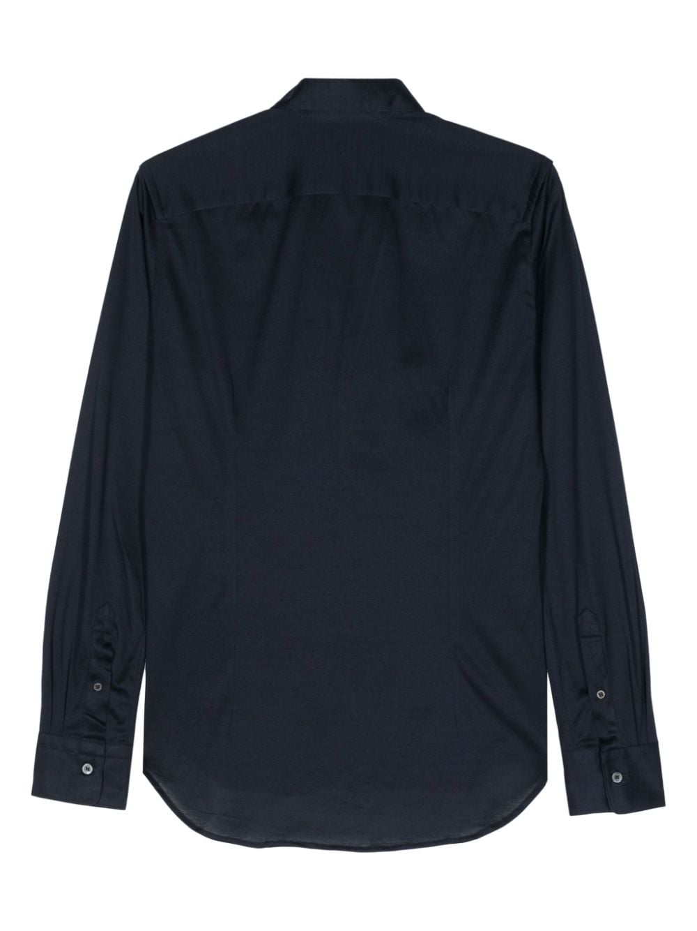 Canali Overhemd met uitgesneden kraag - Blauw