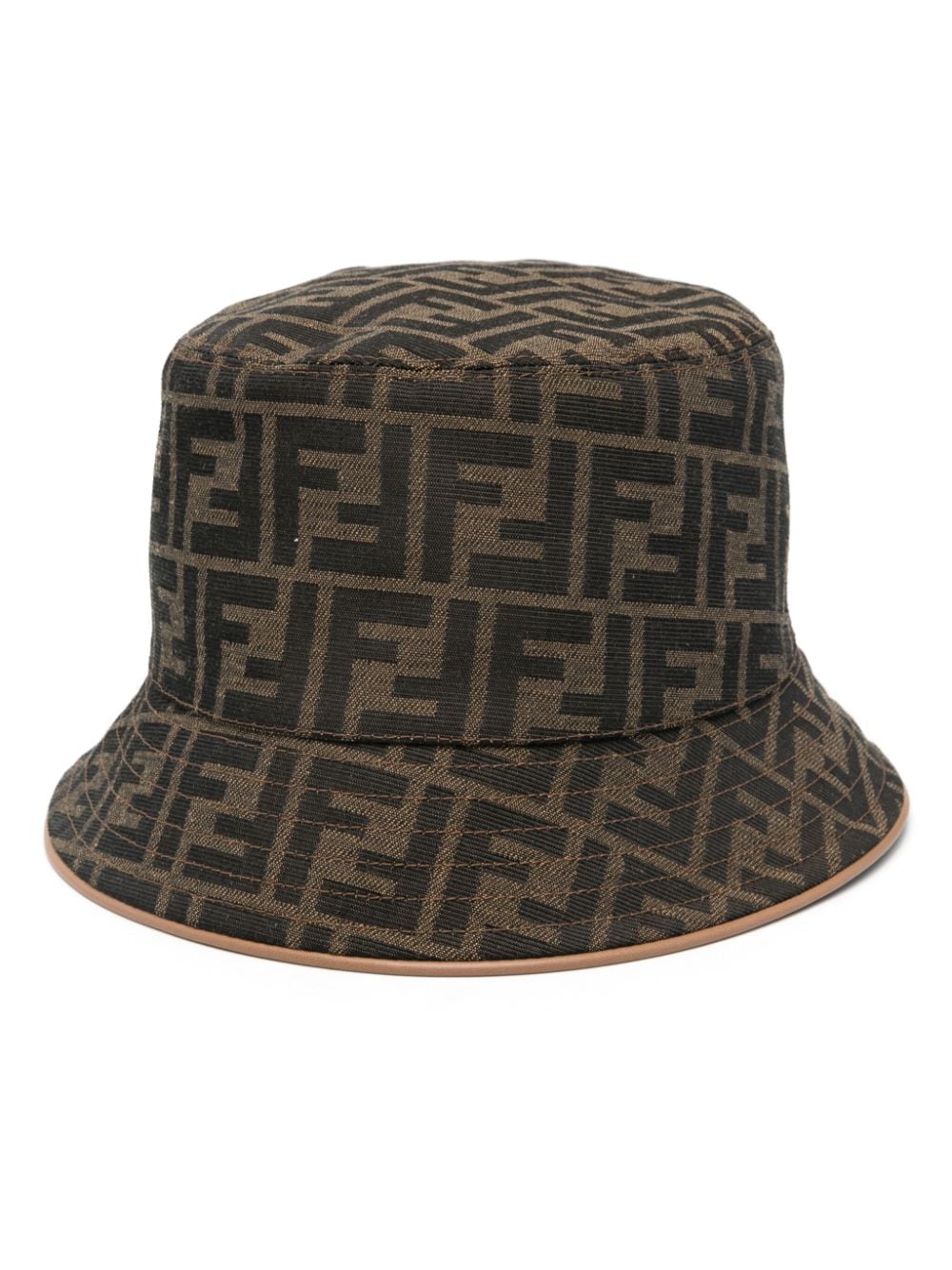 Fendi Ff-motif Bucket Hat In Brown