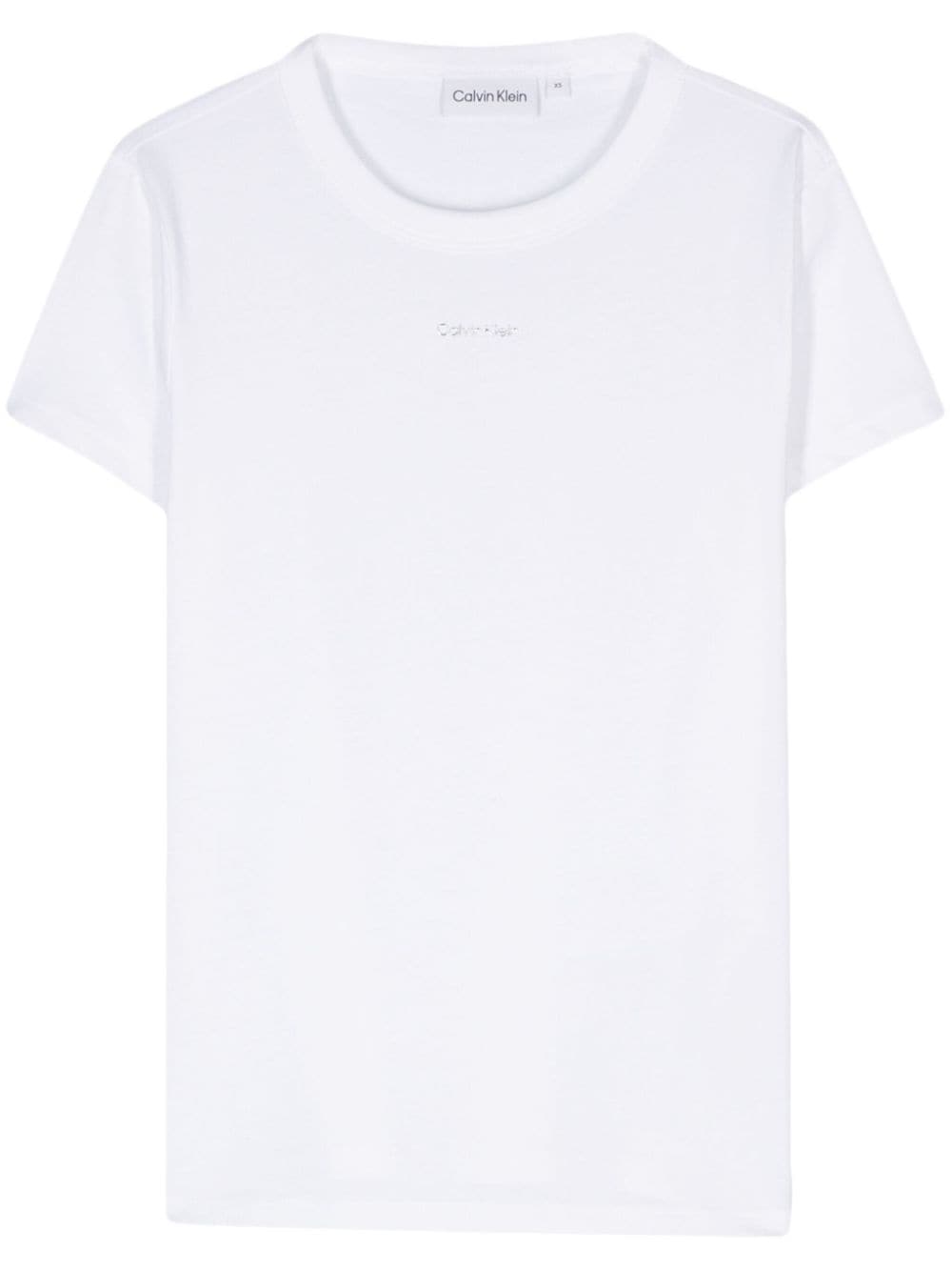 Calvin Klein Logo-lettering Cotton T-shirt In White