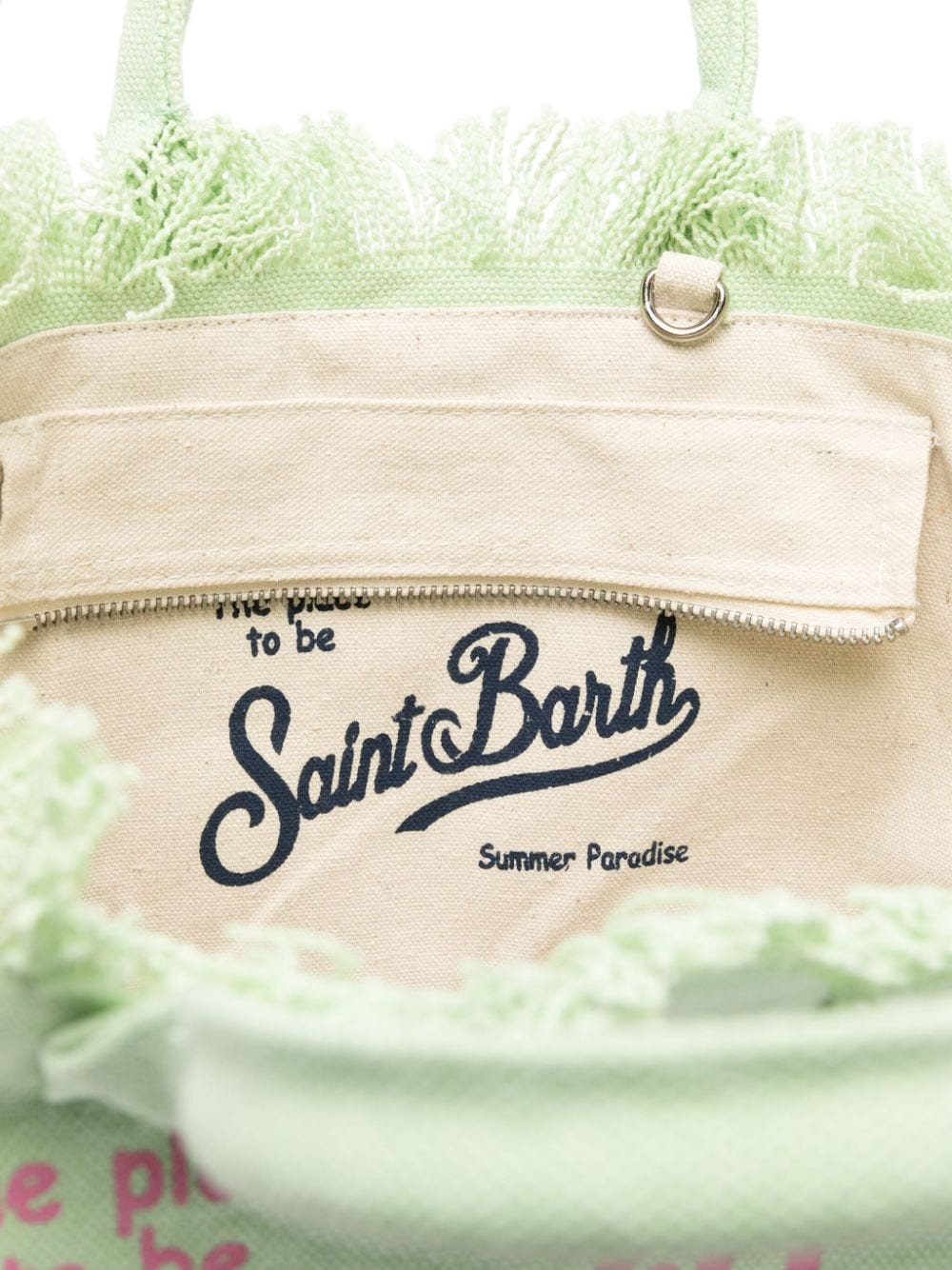 Shop Mc2 Saint Barth Colette Logo-print Tote Bag In Green