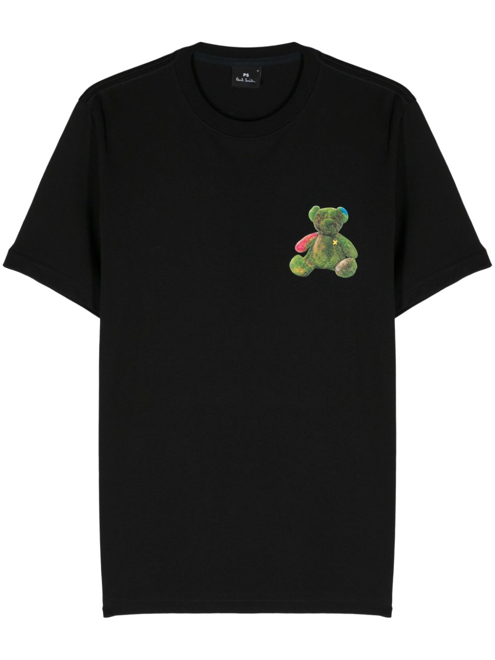 Ps By Paul Smith Teddy Bear-print Cotton T-shirt In Black
