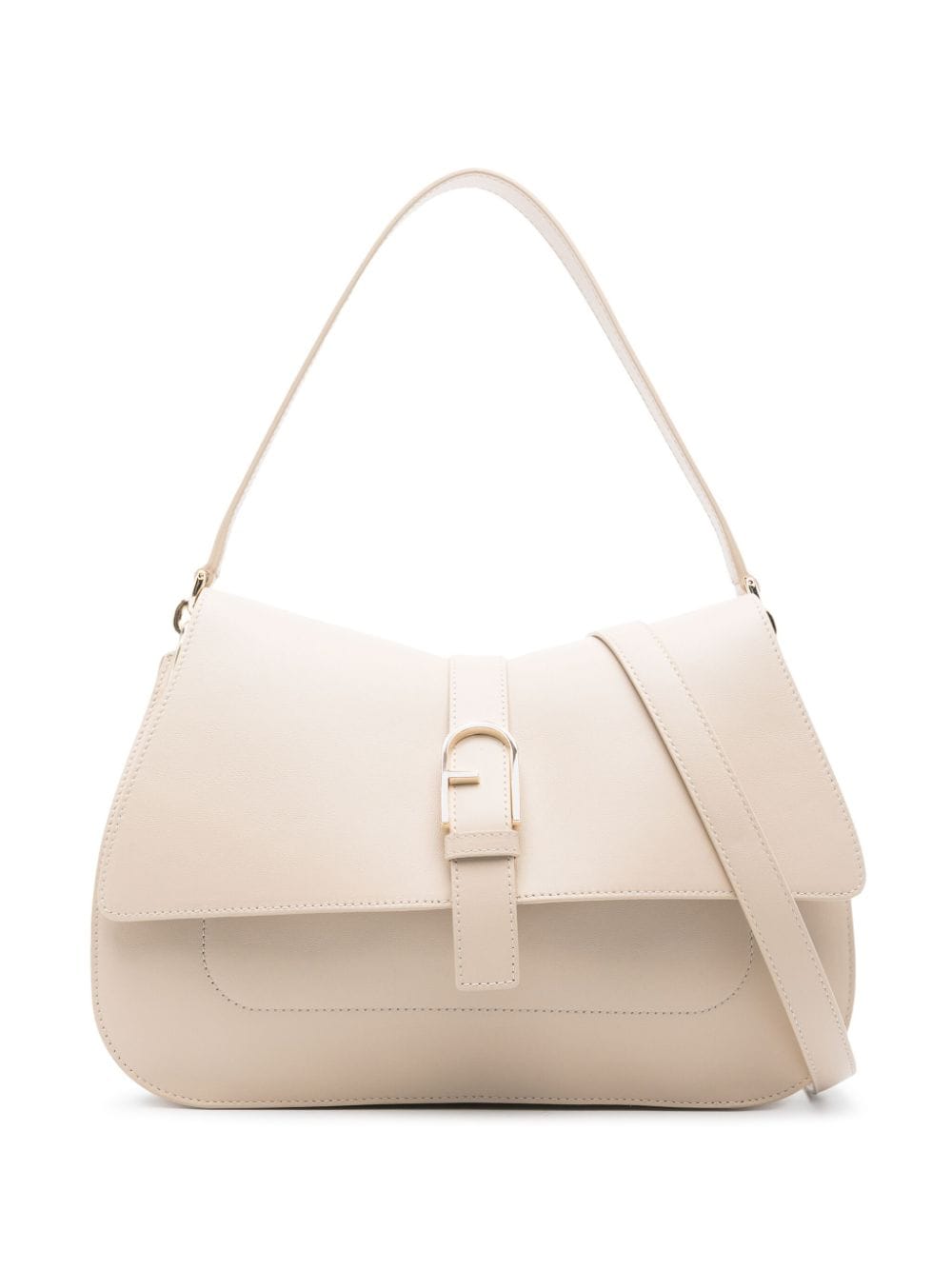 Furla Large Flow Leather Tote Bag In Nude