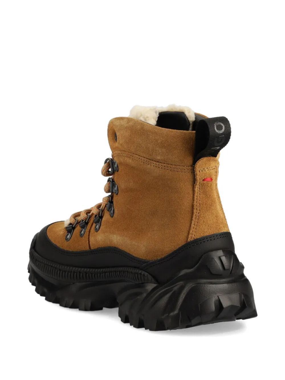 HUGO suede shearling-lined hiking boots Brown
