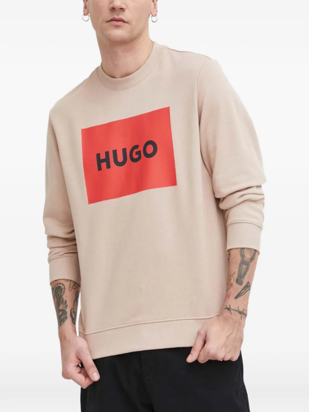 HUGO crew-neck sweatshirt - Toni neutri