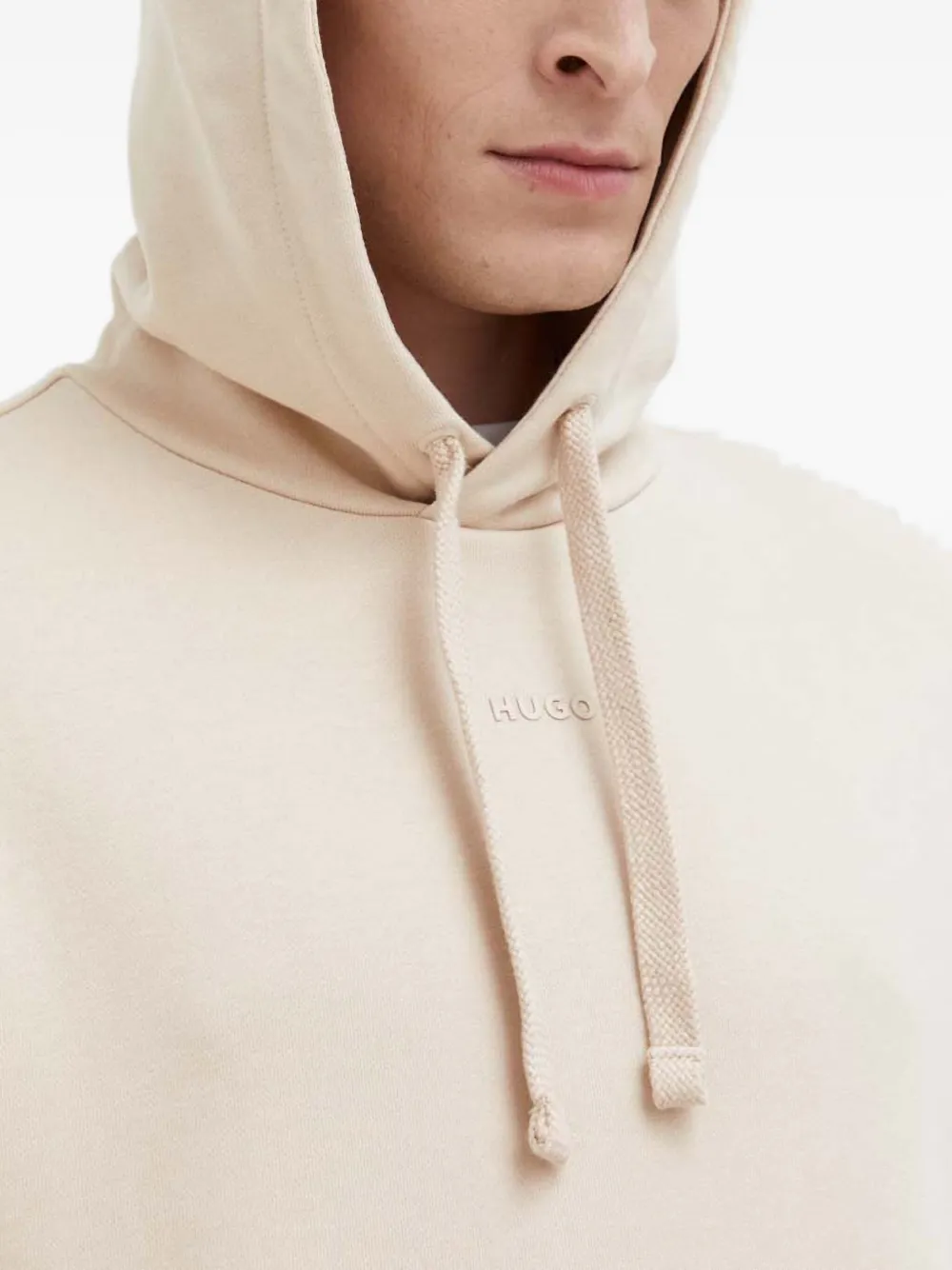 Hugo Boss Hooded Logo Sweatshirt In Neutral