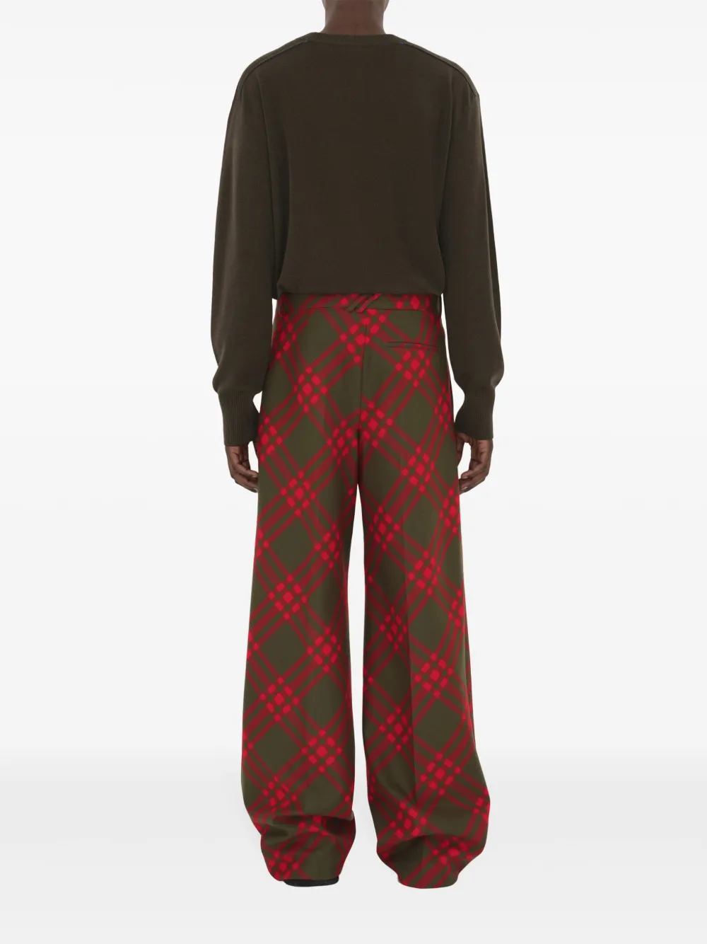 Burberry Geruite pantalon Rood