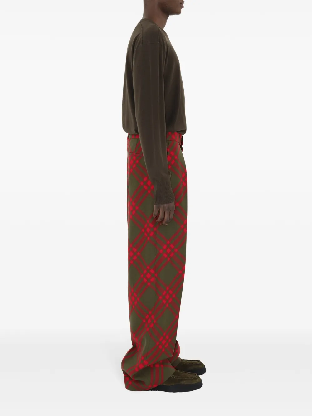 Burberry Geruite pantalon Rood