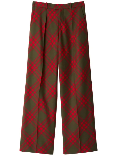 Burberry check-pattern wool tailored trousers