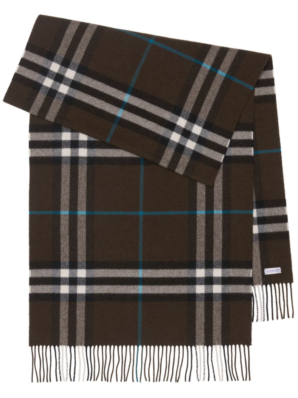Burberry Wide Check Cashmere Scarf In Brown