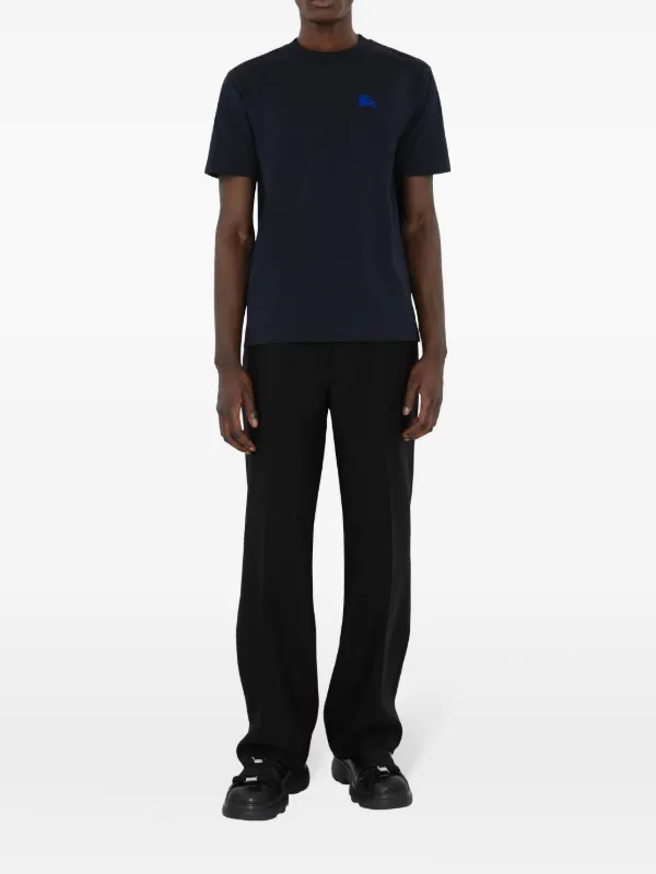 Burberry logo-embroidered Cotton T-shirt | Blue | FARFETCH CA